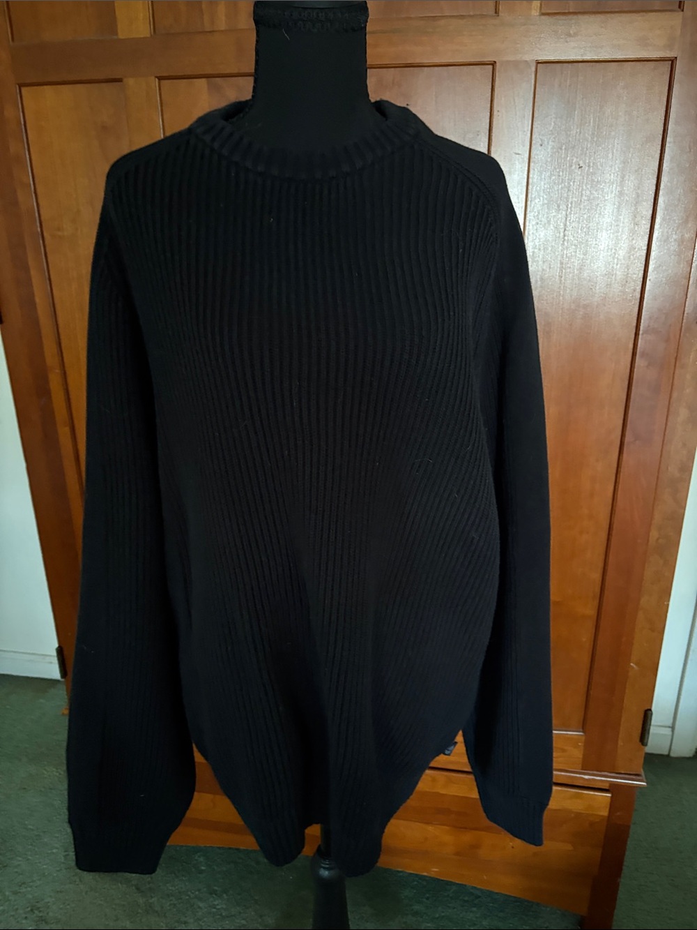 Timberland Black Ribbed Crewneck Sweater - Classic Pullover